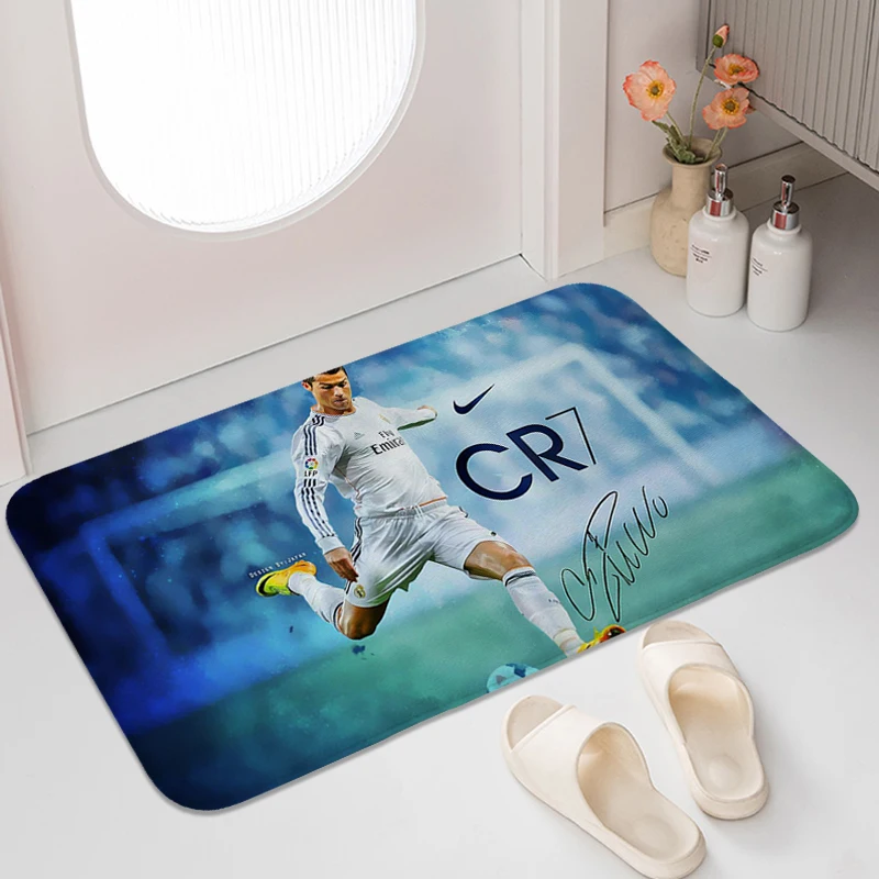 

Floor Mat Front Door C-Cristiano Ronaldo Bedroom Bathroom Carpet Washable Non-slip Kitchen Living Room Rug Entrance Doormat Home