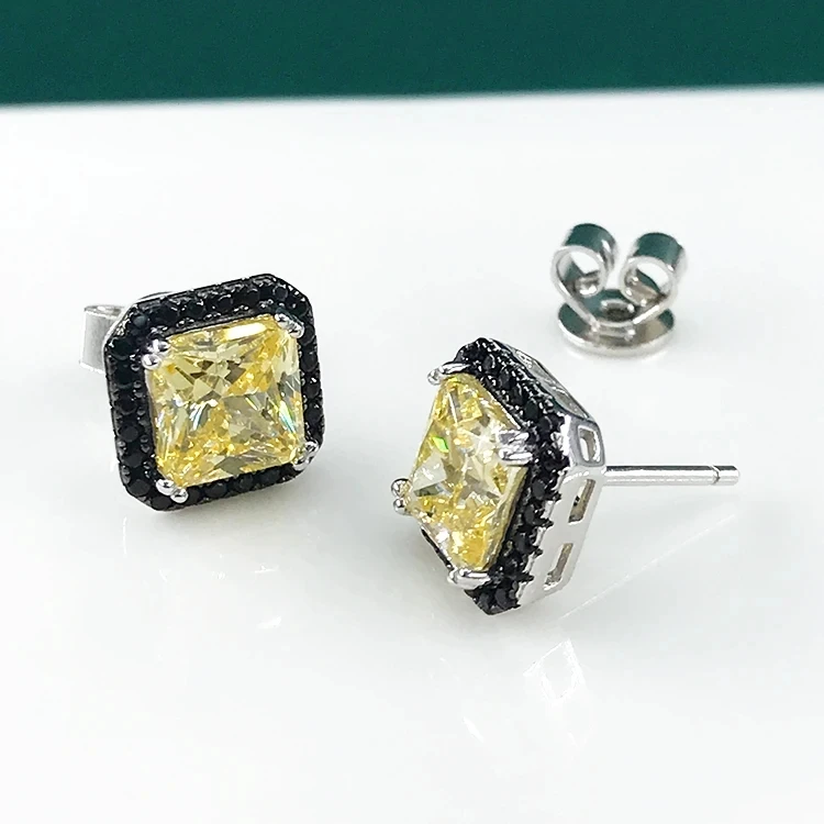Женские серьги-гвоздики из серебра 925 пробы с черным Цирконом (art.: 3920c3d430bbf) - 3920c3d430bbf