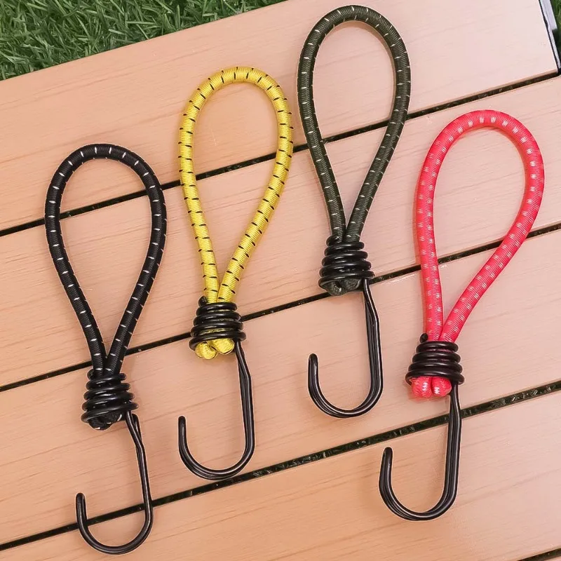 Outdoor Tent Ropes 1/3/5Pcs Outdoor Tent Bungee Elastic Rope Cords with Hook for Camping Canopy Tarp Tent Fixed Binding Belt Hook Cord Fastener