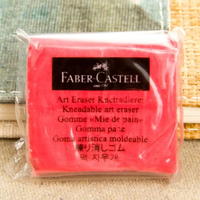  Faber-Castell Kneaded Eraser Red Yellow or Blue : Arts