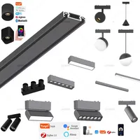 Smart Home Tuya Dimming 6MM Ultra-Thin Ceiling Mount 48V Magnetic Track Light System Thin Slim Surface Mounted Linear Light 1