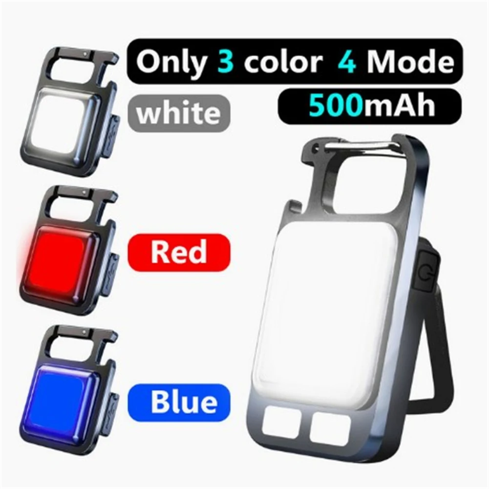 

4 Modes Mini LED Flashlight Work Light Rechargeable Glare COB Keychain Light Portable Flashlight Outdoor Camping Small Light