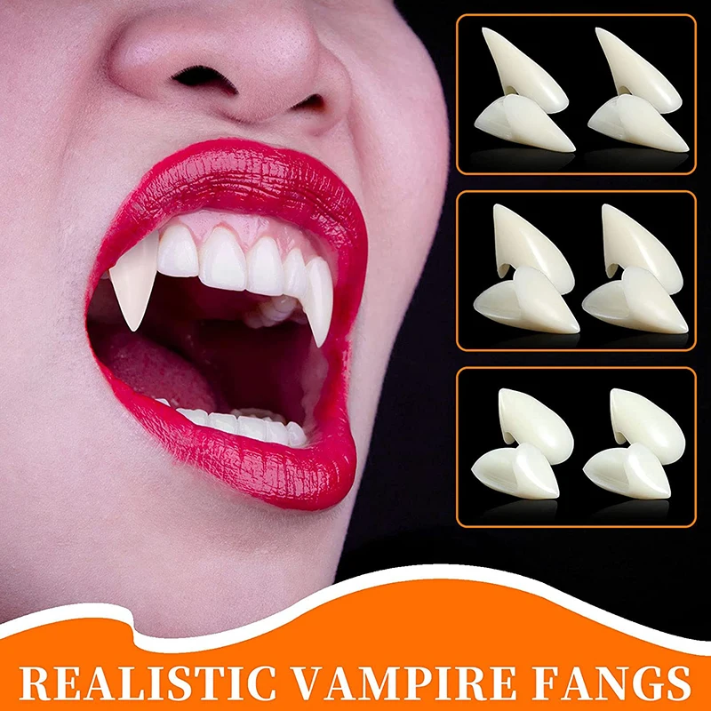 1pcVampireFangsTeethWithSolidTeetherHalloweenDecorationsDIYCosplayDenturesProps