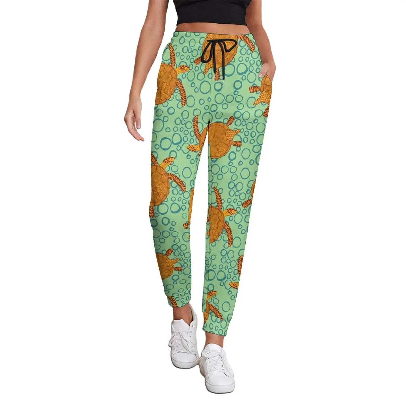 

Sea Turtle Print Pants Spring Vintage Style Trendy Sweatpants Women Hippie Printed Trousers Big Size