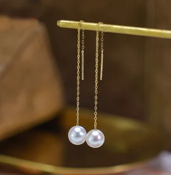 18k gold earrings pearl earrings for women long earring drop earrings 1