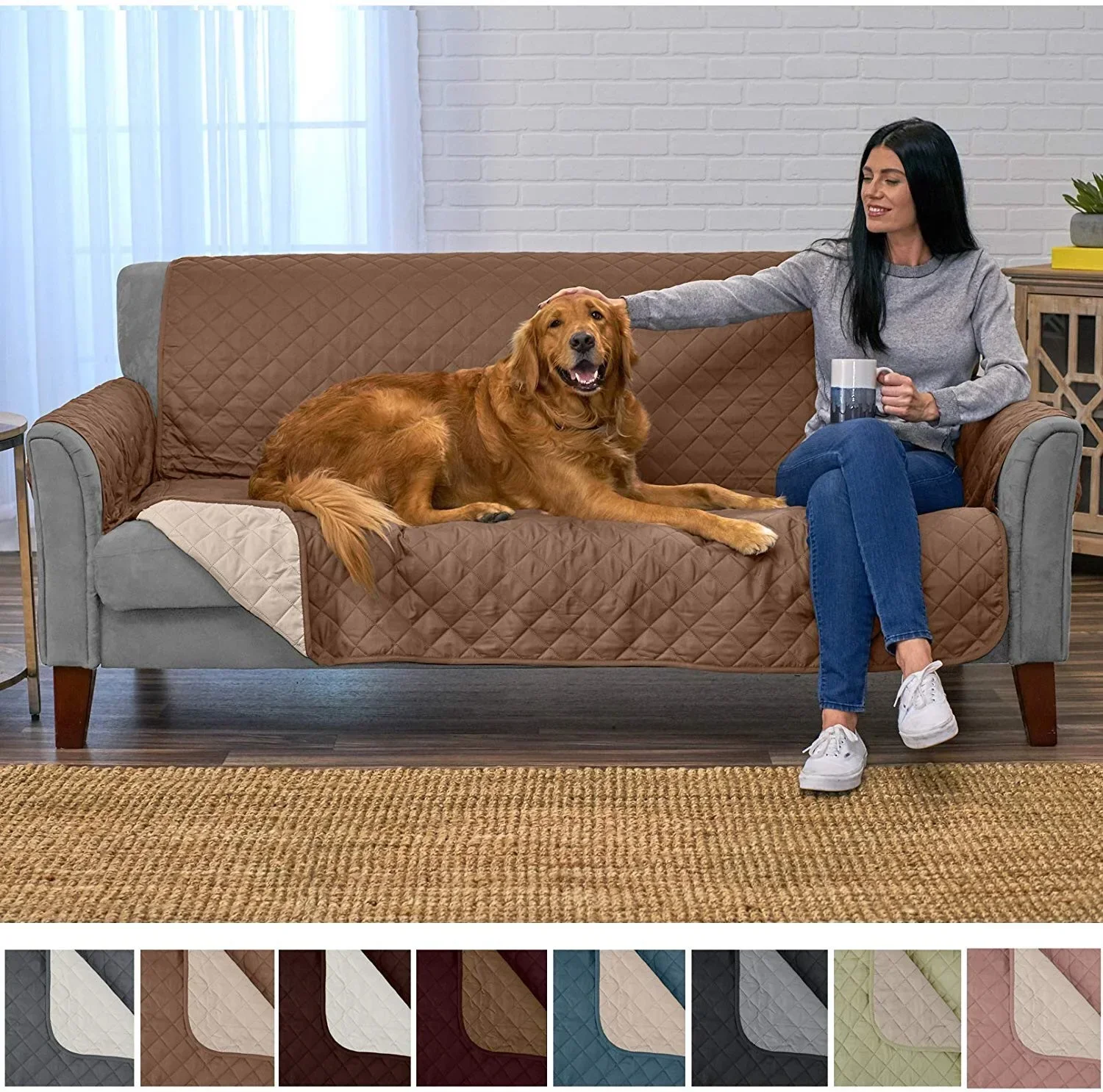 Sofa Cushion Couch Coat Waterproof Wear-resistant Pet 3 Pieces Set of Anti-bite Blanket 2