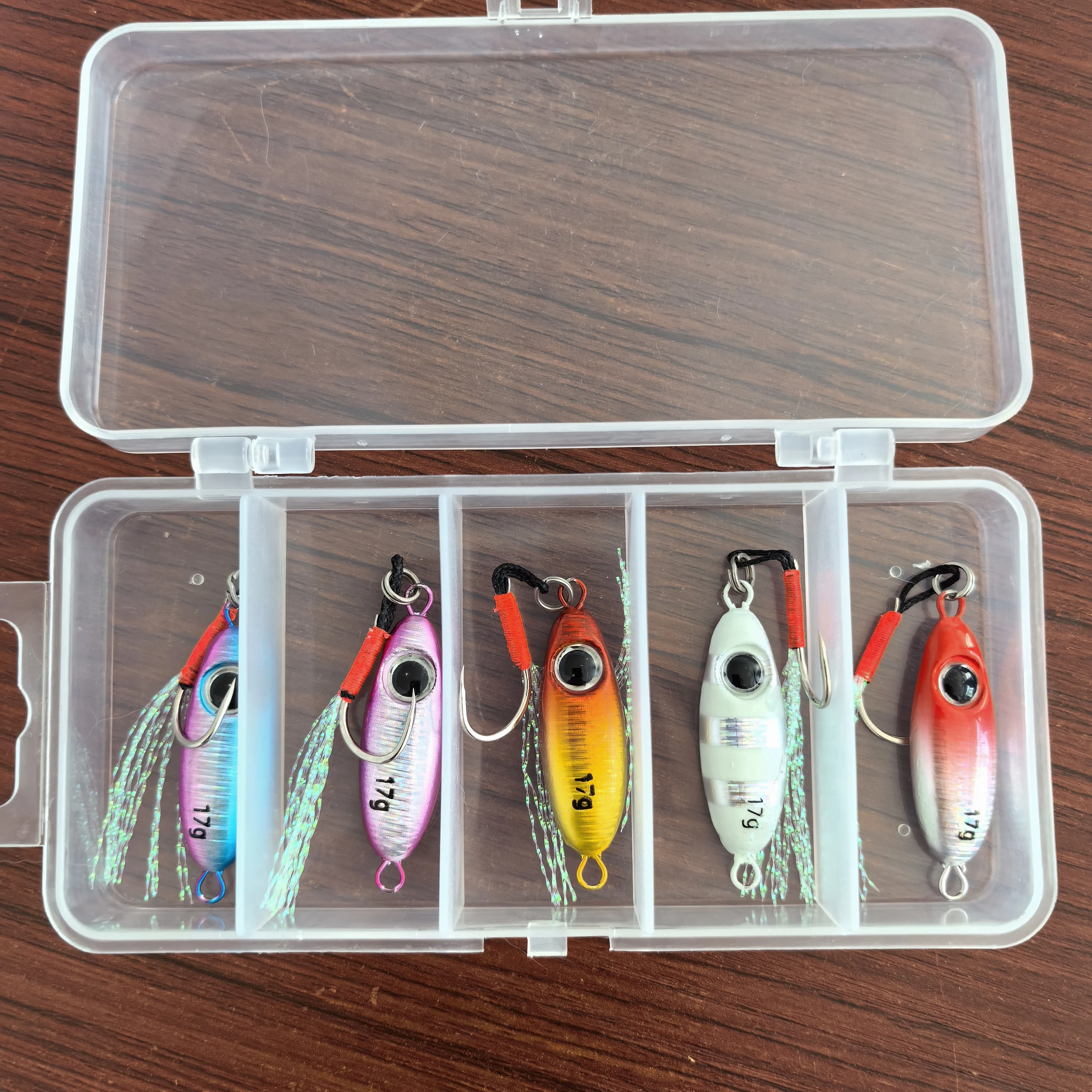 DUODUOYU 5 Stück/Box 5,5g/7,5g/10g/14g/17g/21g Mikro-Metall-Jig Angelköder Jigging-Löffel Künstlicher Köder Angelzubehör