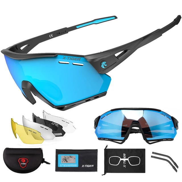 Lunettes de soleil polarisées pour hommes et femmes, cyclisme, vtt, Protection, sport, pêche, 5 lentilles, nouvelle collection X-TIGER 1