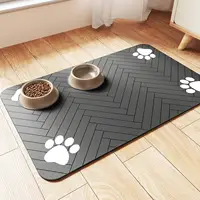 Dog Cat Food Mat - Pet Water Bowl Mats - Feeding Mat for Cat Dog Bowls - Pet Placemat Absorbent Quick Dry Non-Slip 1
