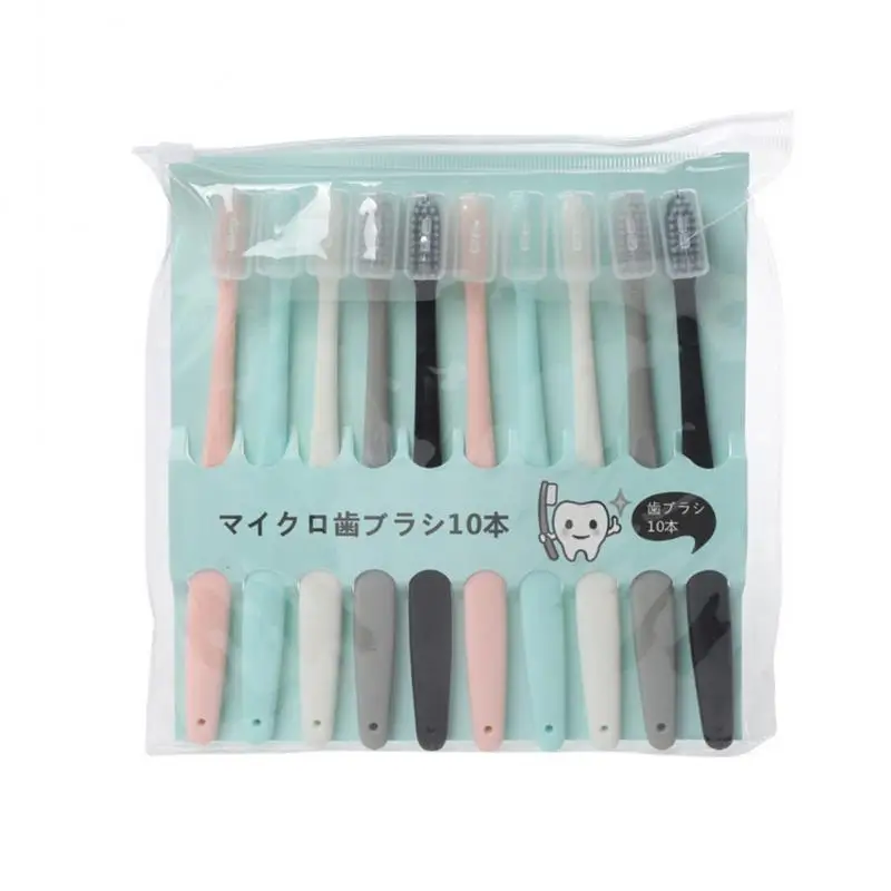 

50/Set Macaron Toothbrush Adult Family Pack Household Toothbrush Soft Bristles With Protective Cover Oral Care Tools