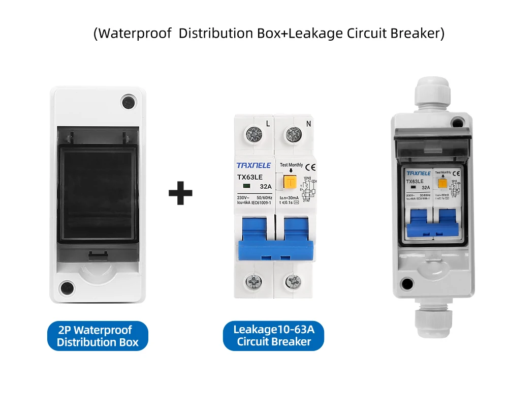 Description Picture 4 of itemHT IP65 Outdoor Waterproof Electrical Distribution Box AC DC Solar Circuit Breaker MCB 63A RCBO  PC Plastic Junction Wire Box