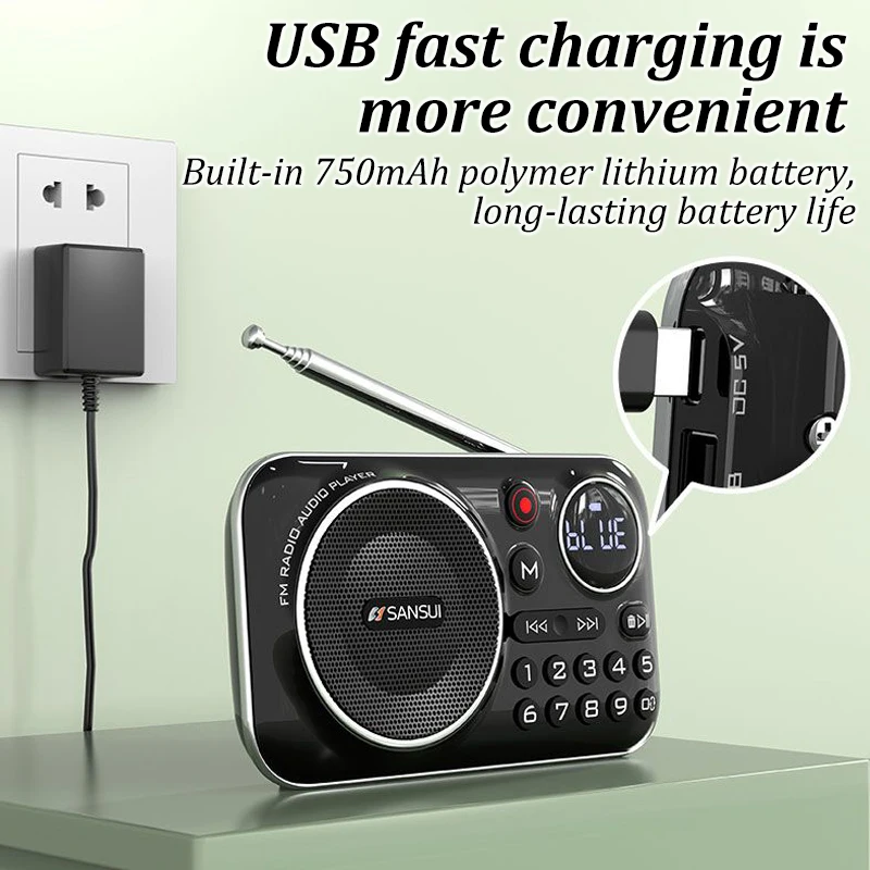 SANSUI F21 Trending Radio Speakers Portable FM Radio Mini Pocket