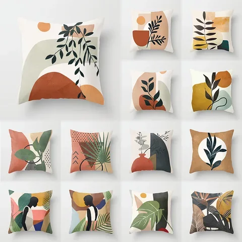 

Nordic Abstract Geometry Portrait Pillow Case Home Sofa Cushion Pad Polyester Chair Decoration Cover Textile Car Accessories