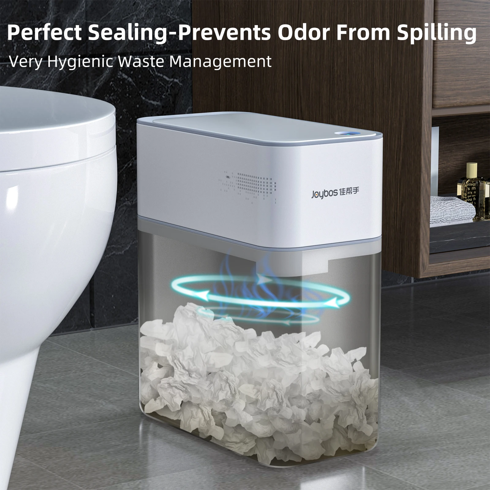 14l Smart Bathroom Trash Can Automatic Bagging Electronic Trash Can White Touchless Narrow Smart Sensor Garbage