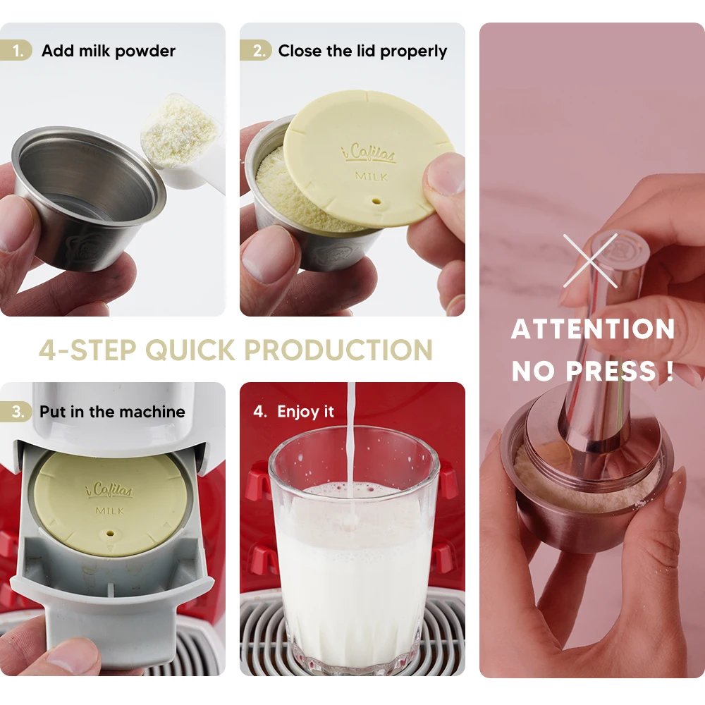 Icafilas Filtri Per Il Latte Aggiornamento Capsula Per Nescafe Dolce Gusto Crema Ricarica Cestini Per Latte Riutilizzabili Dolci Gusto Con Capsule Di 