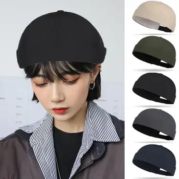 2025 New Dome Melon Cap Men Women Brimless Hat Fashion Solid Color Skullcap Beanie Hats Hip Hop Landlord Hat Unisex Docker Cap