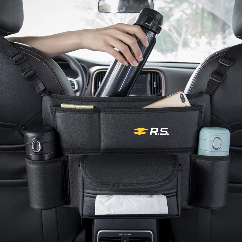 

Leather Car Seat Middle Hanger Storage Bag Handbag Holder Between Seats For Renault RS Line Clio Megane Logan Scenic Koleos