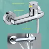 Universal Rainfall Thermostat Bathroom Shower Faucet Set With Handheld  Showerhead Wall Mounted Brass Bath Hot & Cold Mixer Tap 2