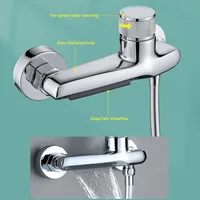 Universal Rainfall Thermostat Bathroom Shower Faucet Set With Handheld  Showerhead Wall Mounted Brass Bath Hot & Cold Mixer Tap 2