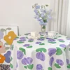 Ins Tablecloth Japanese Cute Tulip Table Cloth Computer Table Cloth Bedroom Dressing Table Mat Rectangle Tablecloth Desk Decor 5