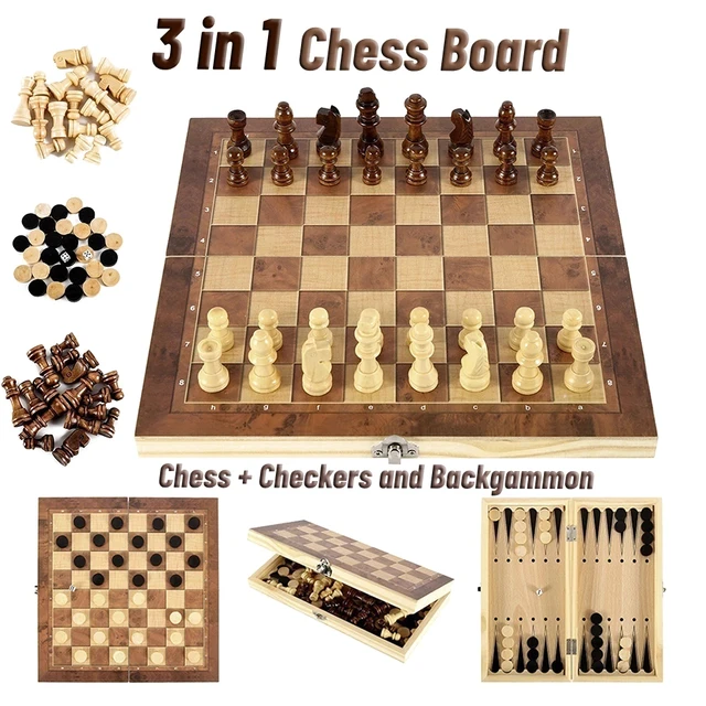 3 en 1 jeux de Table de fête dés échecs Backgammon conseil divertissement jeux de voyage dames échecs 1