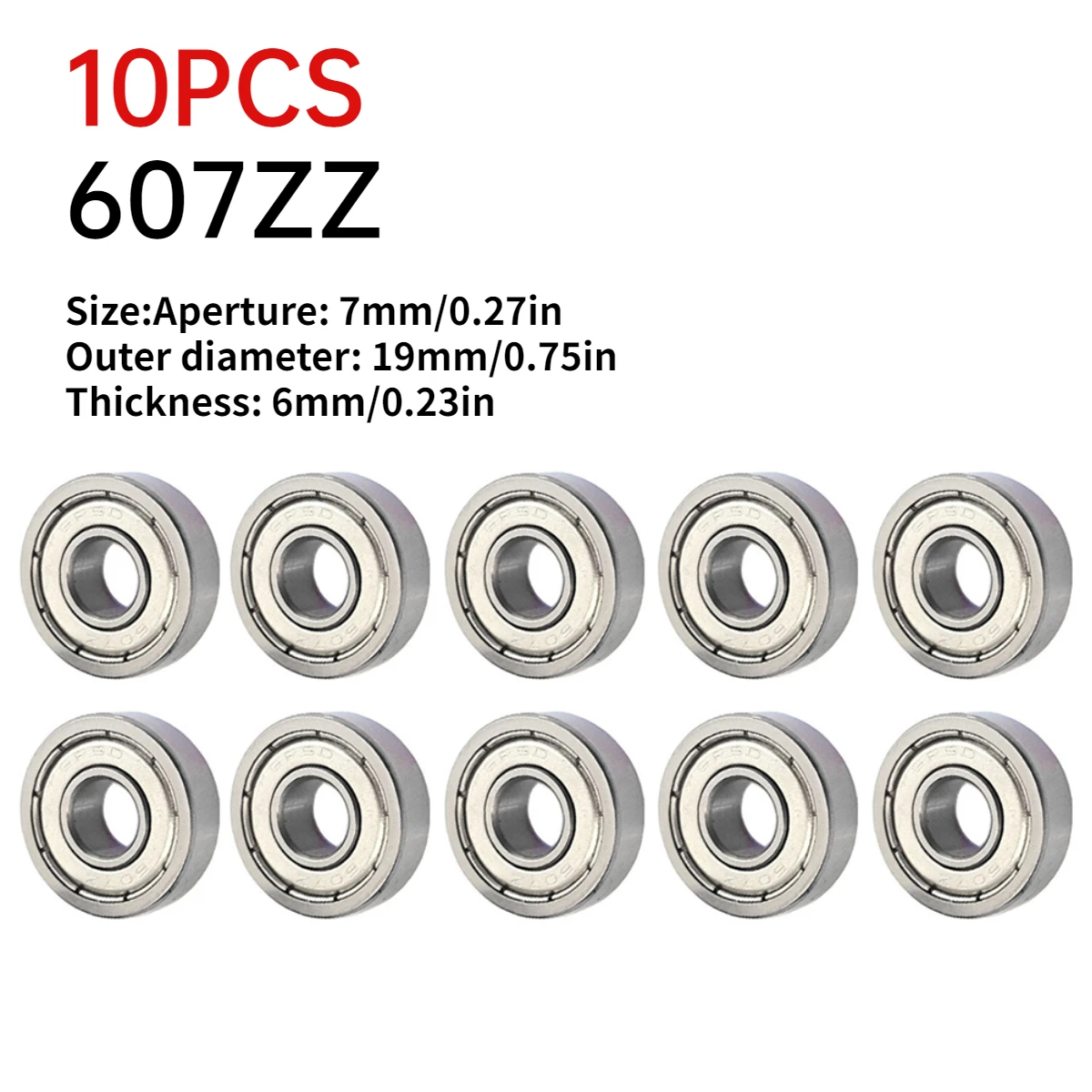 10PCS 607ZZ