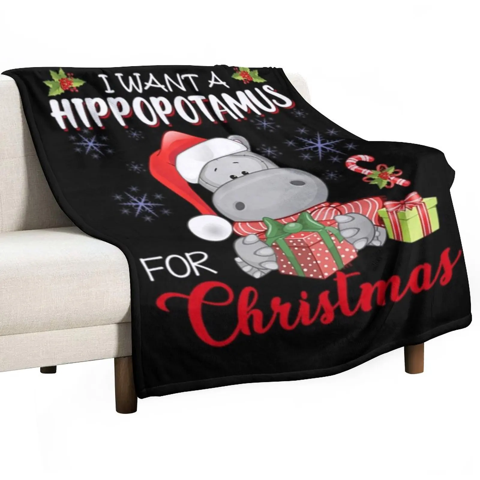 

I Want A Hippopotamus For Christmas Cute Gift Xmas Throw Blanket Fluffy Blankets Large Summer Bedding Blankets fluffy blanket