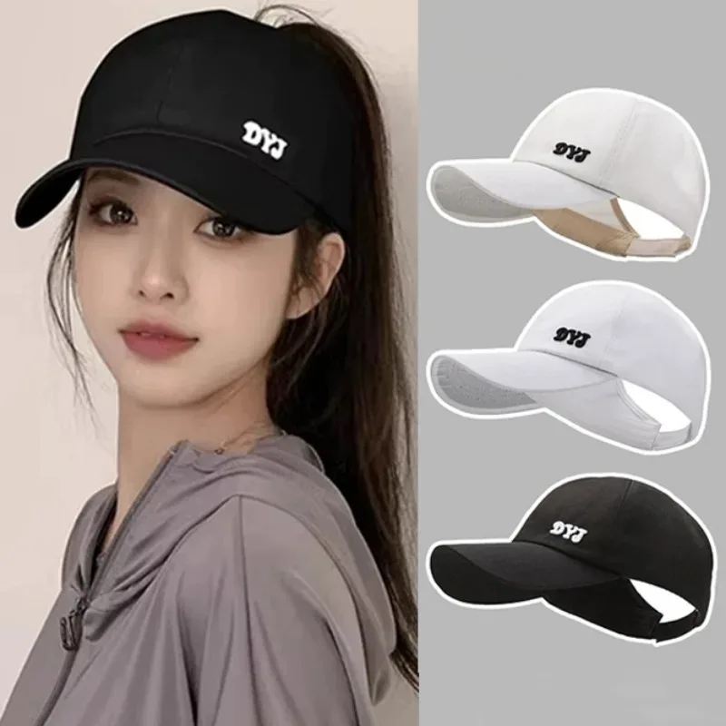 

Summer Sunshade Baseball Hat Women Girls Adjustable Solid Color Breathable Sun Hat Daily Versatile Casual Hat Simple Accessories