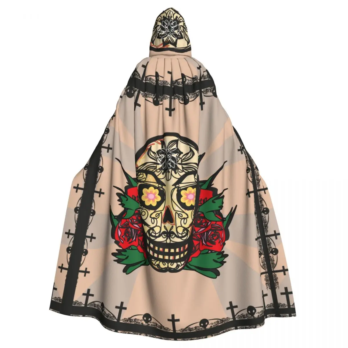 Adult Cloak Cape Hooded Mexican Romantic Sugar Skull With Horror Mystic  Medieval Costume Wicca Vampire Elf Purim Carnival Party - Cosplay Costumes  - AliExpress