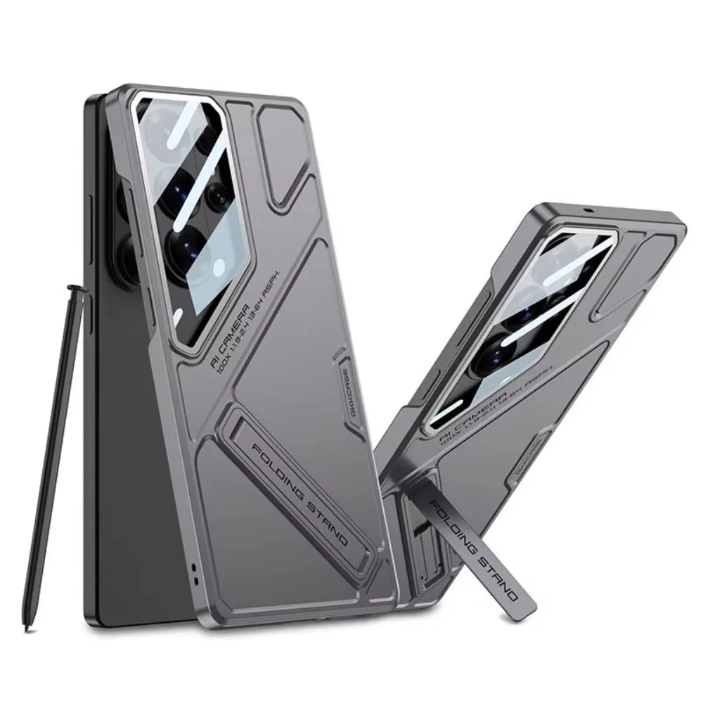 Premium Shockproof Geometric Case with Foldable Kickstand & Camera Lens Protection