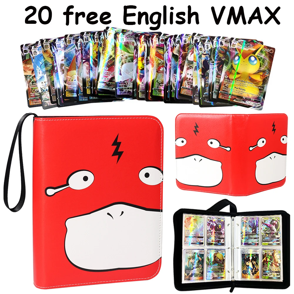

Pokemon Cards 400Pcs Holders PU Album With zipper Toys Collections Album Book Anime Game Card GX VMAX EX Collectors Folder Toys