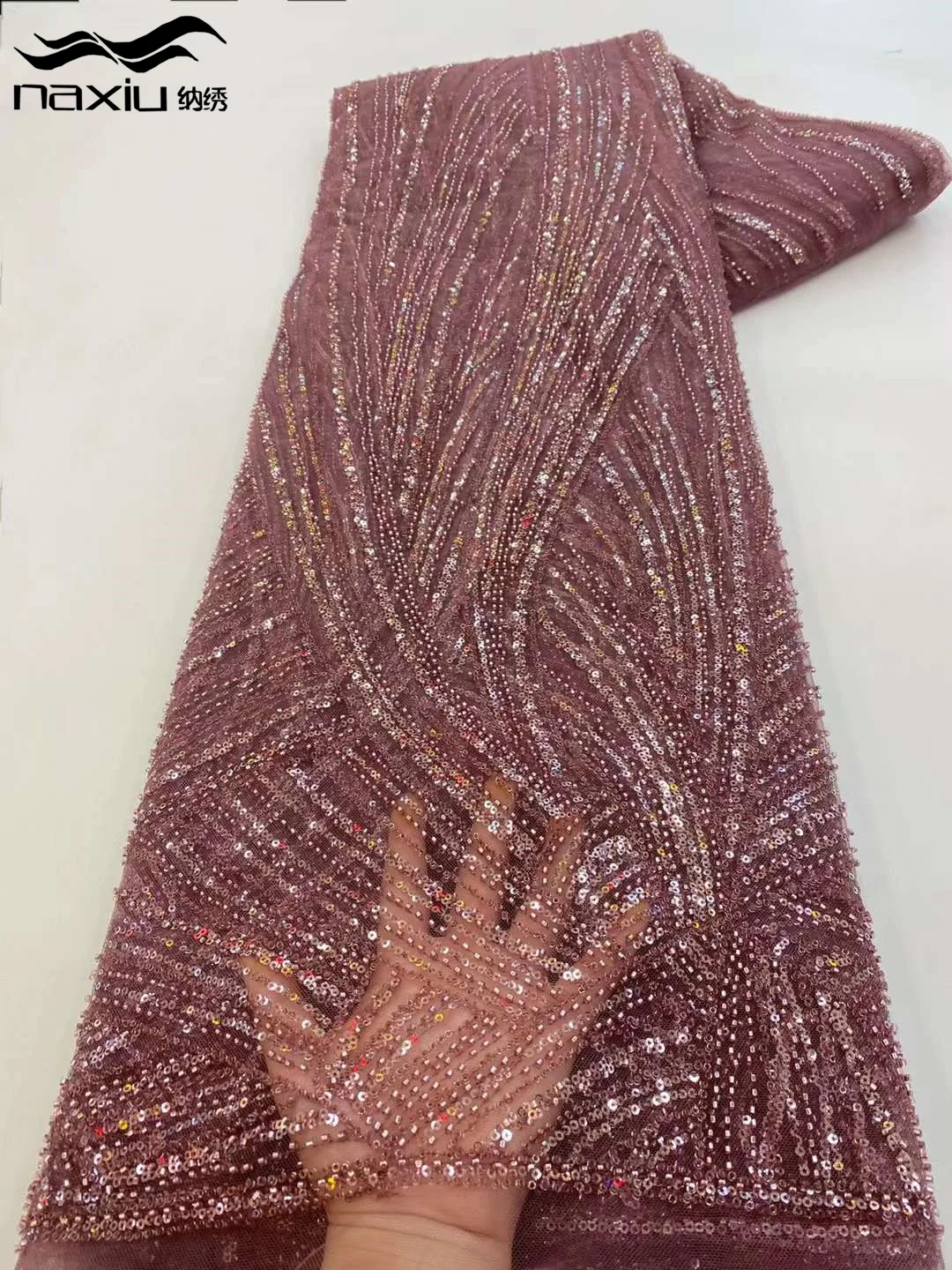 

Madison-African Sequins Lace Fabric, French Embroidery Beads, Tulle Mesh, Nigerian Party Dress, High Quality, 2023