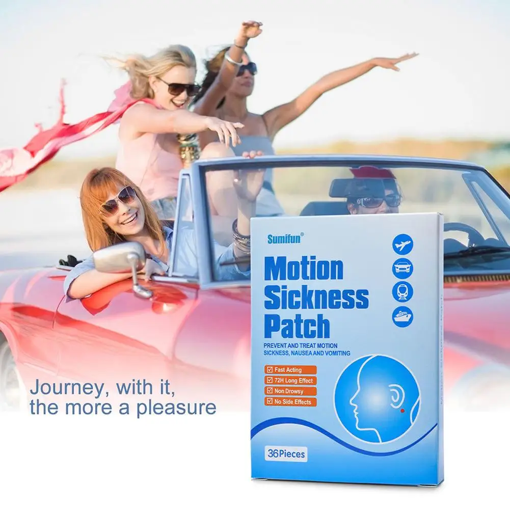 Car Motion Sickness Patch 36pcs Refreshing Awakening the Brain Anti Airsickness Seasickness Plaster Nausea Dizzy Patch