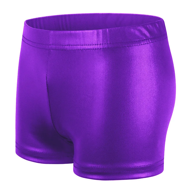 Hot Sale Cheap In Stock Elastic Kids Girls Child Metallic Short Shiny Gold Black Sports Dance Gymnastics Shorts