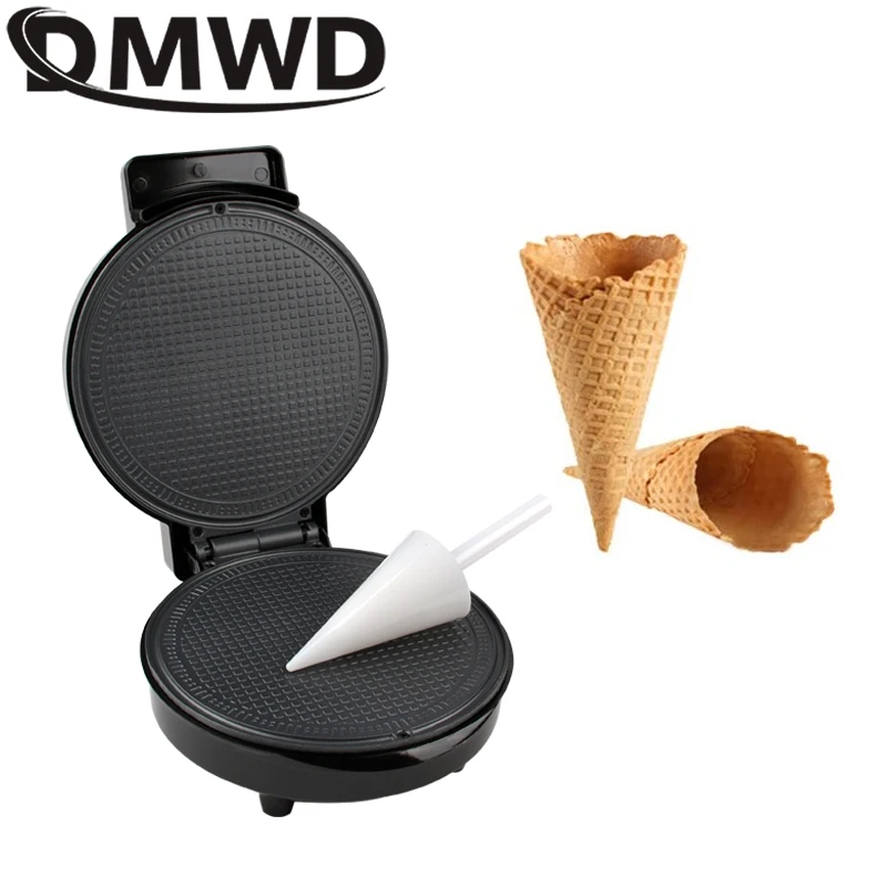 Electric Egg Roll Maker DIY Ice Cream Cone Machine Crispy Omelet Mold Sandwich Iron Crepe Baking Pan Waffle Pancake Grill Oven 2