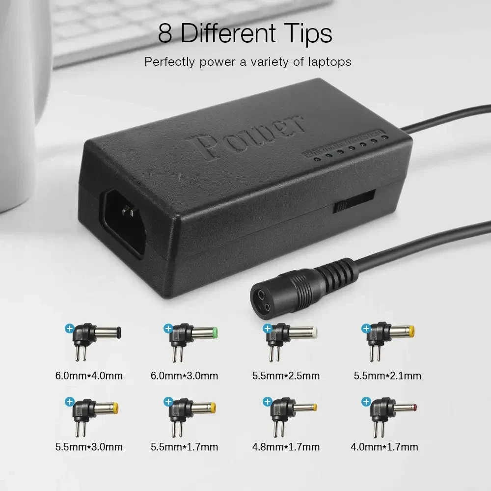 96W 노트북 범용 전원 공급 장치 충전기 어댑터 AC-DC 12V 15V 16V 18V 19V 24V EU US 전원 어댑터 컨버터 충전기