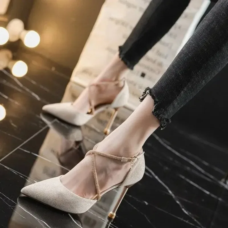 2024 New fashion summer women Sexy Stiletto High Heels pumps Ladies Pointed Toe Shallow Party Shoe for wedding women black shoes 2