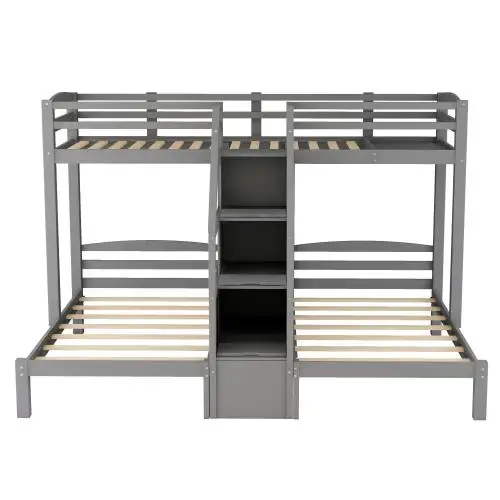 Triple Twin Bunk Bed with Staircase 3