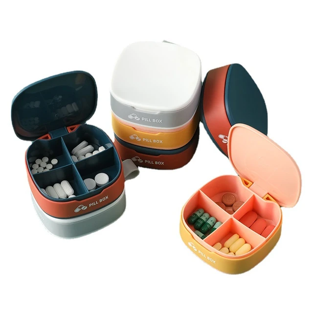 Stylish Pill Case For Tablets 4 Gird Medicine Pill's Organizer