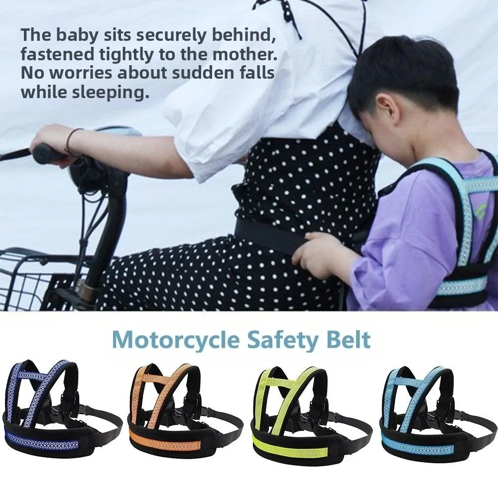 Breathable Children's Motorcycle Seat Belt Reflective Strap Non-Slip Kids Safety Seat Harness Anti Lost Adjustable Strap