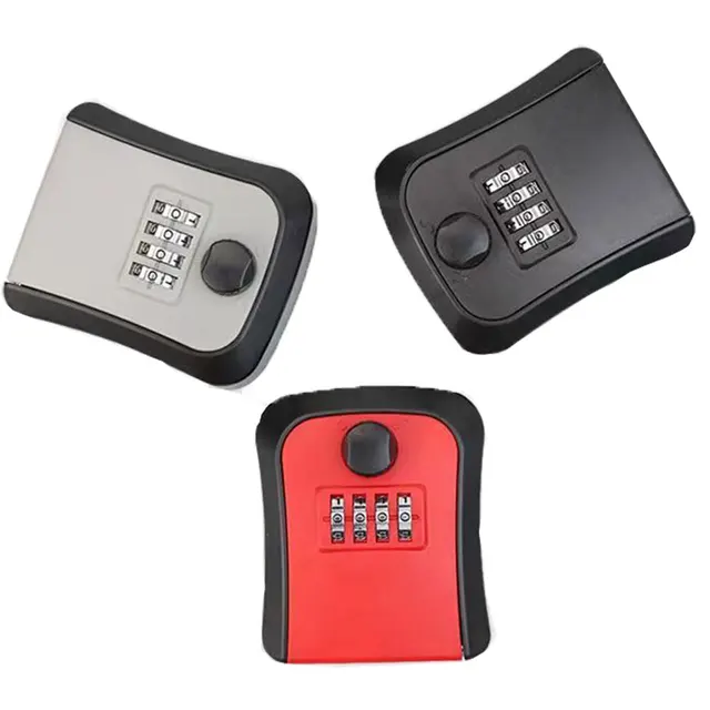 2023 New Smart Code Password Key Lock Box Storage Key Wall Mounted Key Safe Box Waterproof Outdoor Keybox 4 Digits Passwords 4