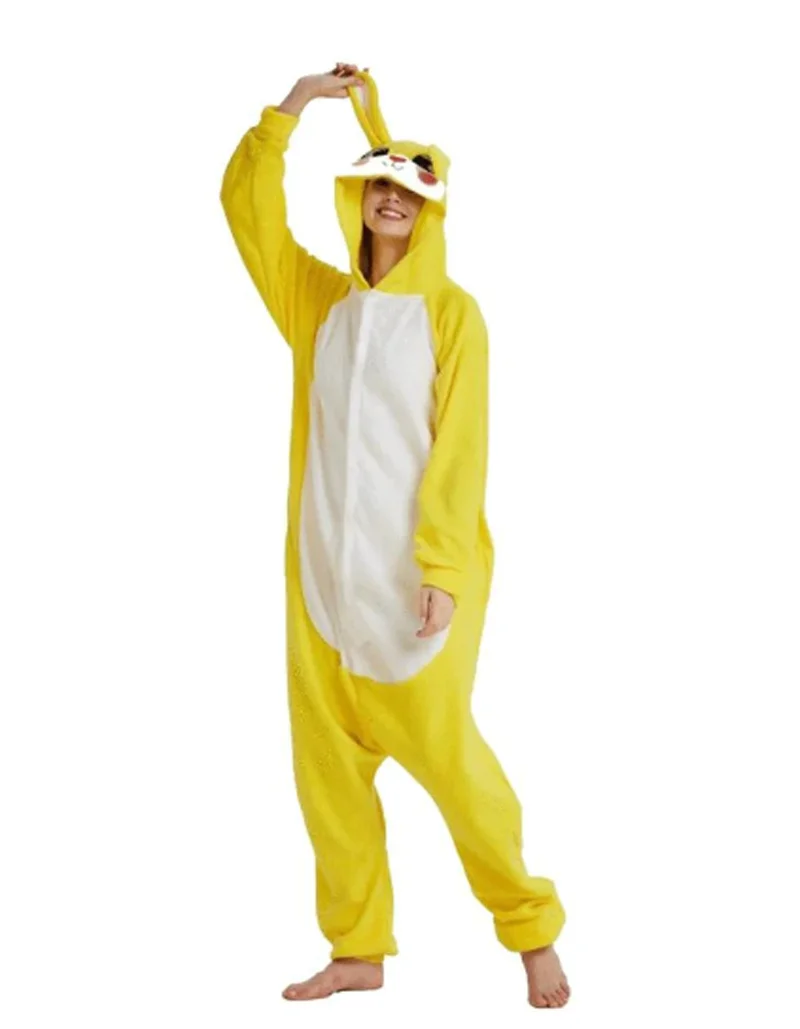 Lovely Party Pajamas Unisex Warm Sleepwear Adult Cosplay Rabbit Kigurumi Costume Homewear