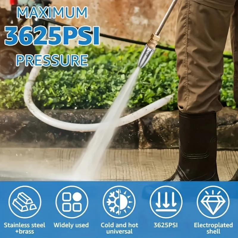 고압 세척기 스테인리스 스틸 터보 회전 노즐, 세라믹 코어가 있는 금속 본체, 효율적인 이끼 제거