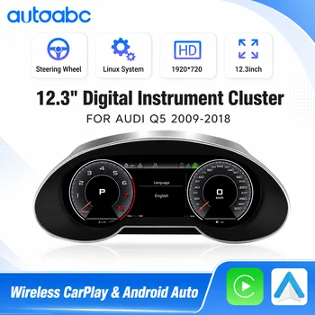 Pantalla LCD de 12.3 pulgadas para el tablero de Audi Q5 2009-2018, cabina virtual, panel de instrumentos digitales, velocímetro, CarPlay 1