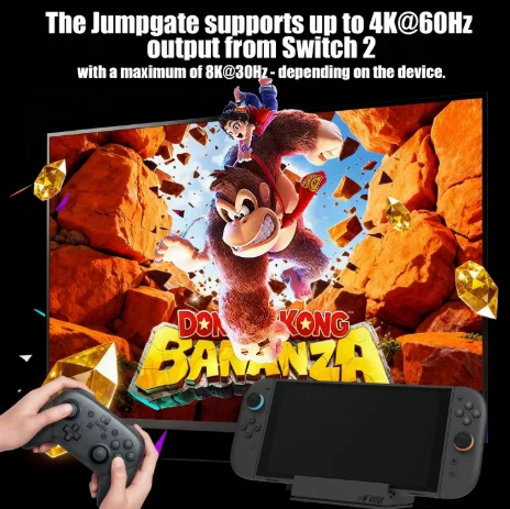스컬앤코 세이베이브 레이븐 점프게이트 독 USB C 허브 휴대용 스탠드 도킹 스테이션 (스위치 2 및 OLED 게임 액세서리용)