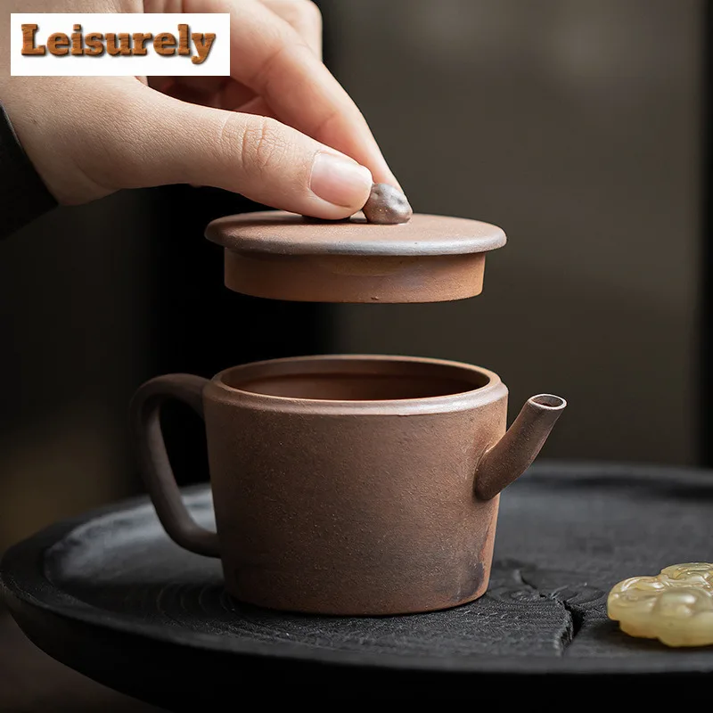 100ml Retro Old Rock Mud Han Wa Teapot Handmade Tea Infuser Pot Household Tea Maker Kettle With Ball Hole Tea Items Decoration