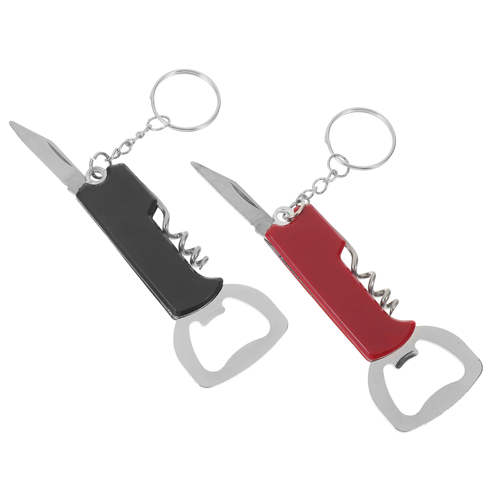

2pcs Key Chain Bottle Opener Cork Screw Bottle Opener Bottle Opening Gadget Supply