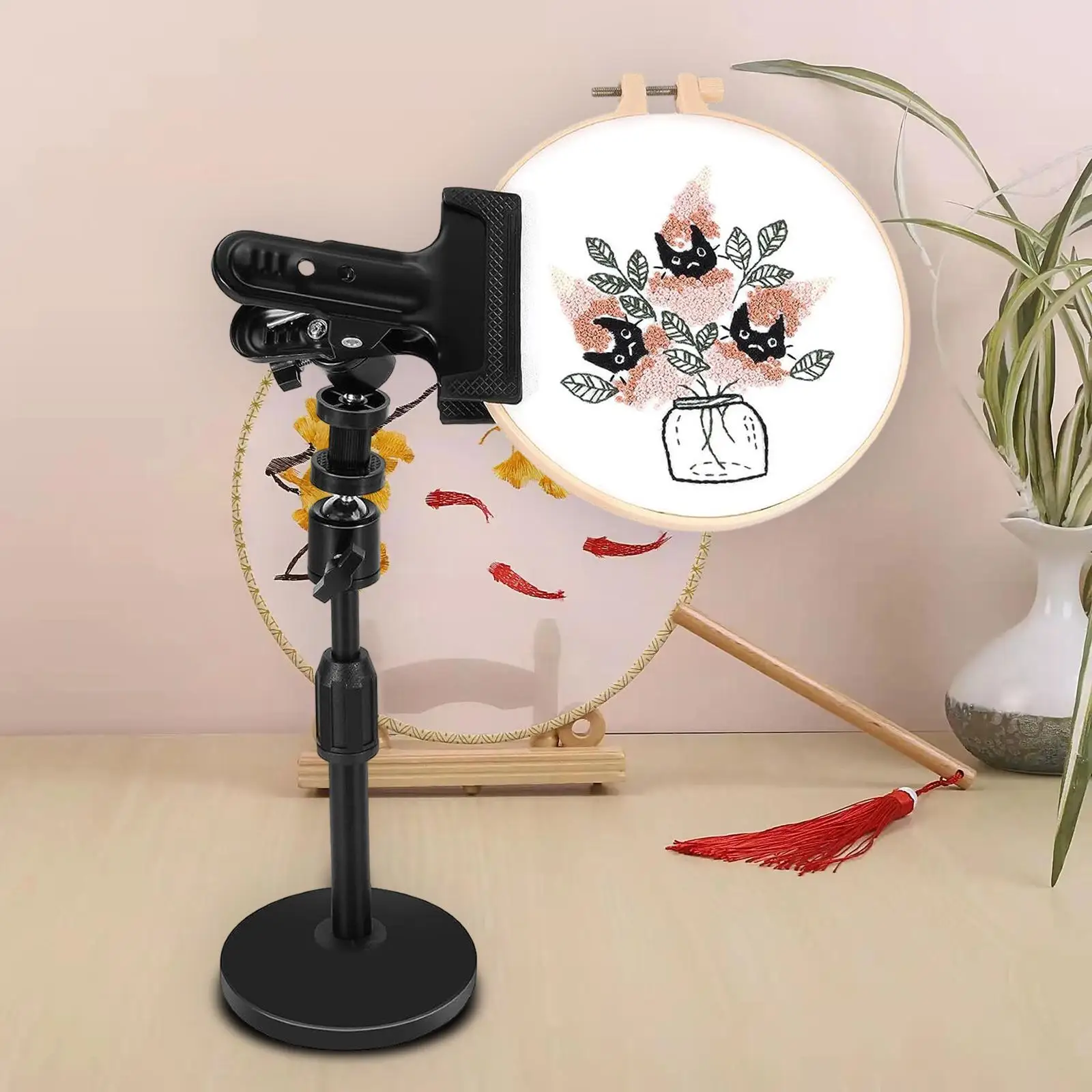 조정 가능한 높이 편리한 DIY 봉제 공예 자수 매니아 광장 라운드 클립 프레임에 대한 자수 스탠드 조립
