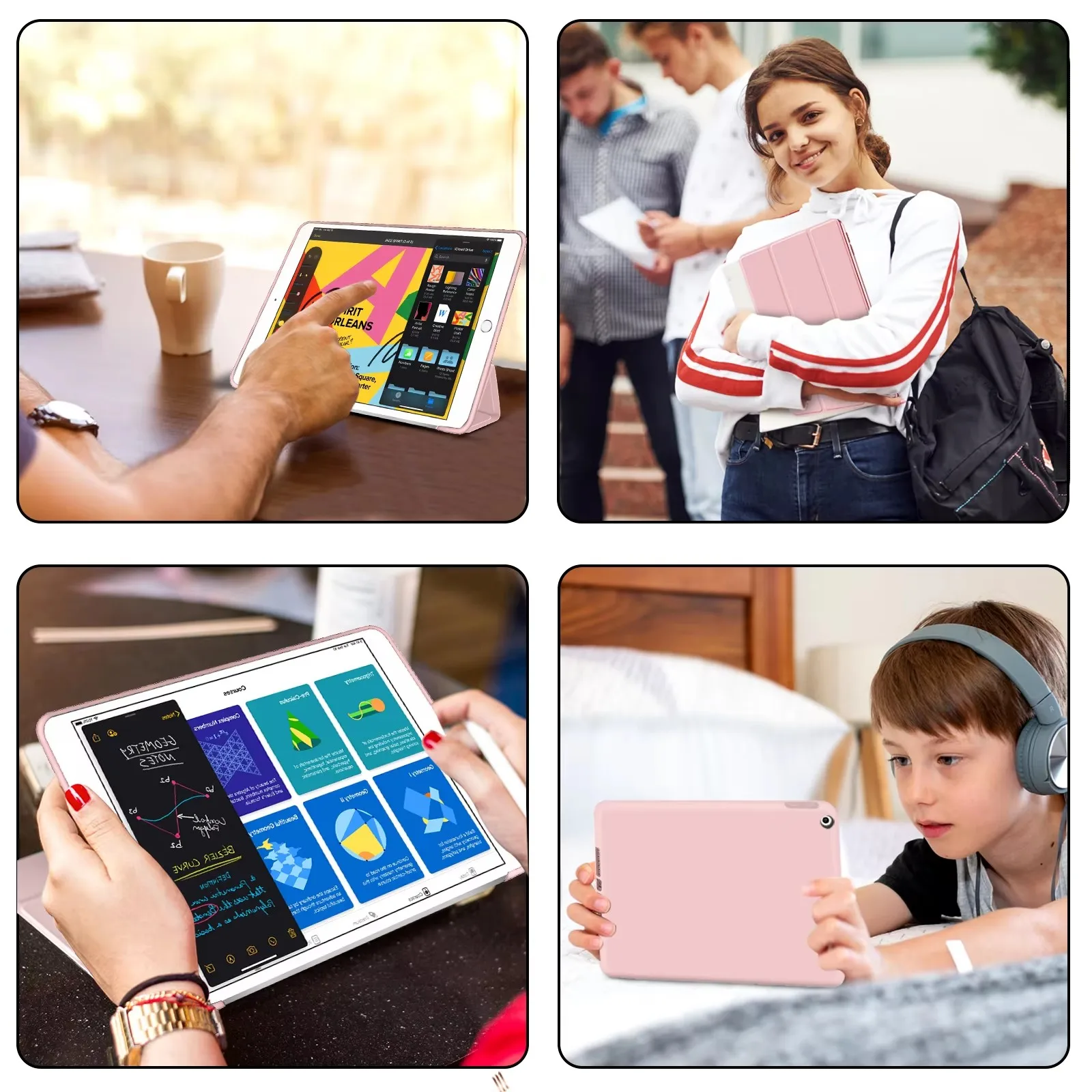 Magnetic Fold Stand Smart Cover with Soft Silicone Shell