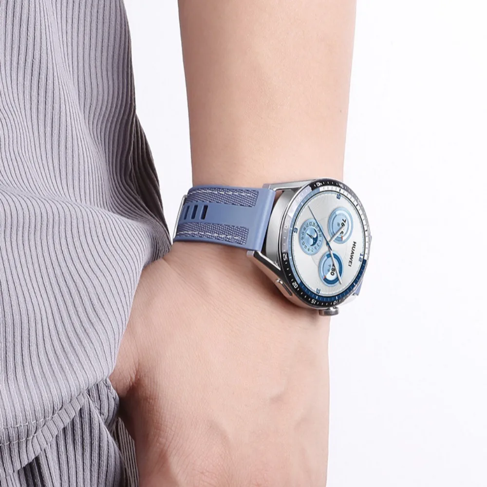 22mm Nylon & Silicone Sports Composite Watch Strap Bracelet